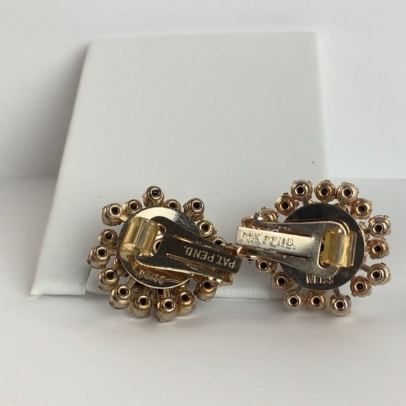 WEISS 1950s - Swarovski’s Crystal Cluster Clip on Earrings - Picture 3 of 3